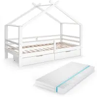 VitaliSpa Luni Huisbed – 200 x 90 cm met laden en matras Wit