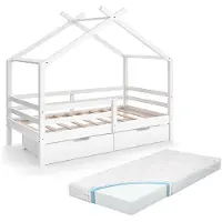 VitaliSpa Luni Huisbed – 160 x 80 cm met opbergboxen en matras Wit