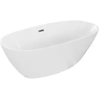 Mexen Eris vrijstaande badkuip 180 x 80 , wit, overloop gun metal - 53441808000-95