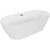 Mexen Roxy vrijstaande badkuip 180 x 85 , wit, overloop gun metal - 51201808500-95