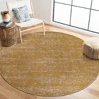 Muratap Relax oslo laagpolig vloerkleed rond modern tapijt geel goud- 150 cm