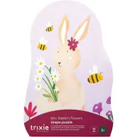 Trixie Vormenpuzzel Mrs. Rabbit -Mrs. Rabbit's Bloemen - 12 stukken - Kinderpuzzel vanaf 2 jaar
