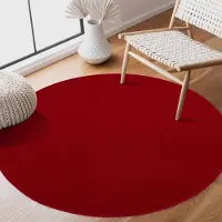 Muratap Uni rond rood vloerkleed – modern laagpolig effen tapijt- 240 cm rond