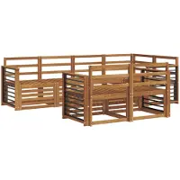 vidaXL Buiten bank set 7 st Naturel Polyester