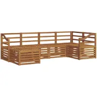 vidaXL Buiten bank set 6 st Naturel Polyester