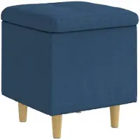 vidaXL Opslagottoman met kussen Blauw 40 x 40 x 45 cm Stof