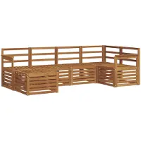 vidaXL Buiten bank set 6 st Naturel Polyester