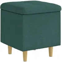 vidaXL Opslagottoman met kussen Donkergroen 40 x 40 x 45 cm Stof