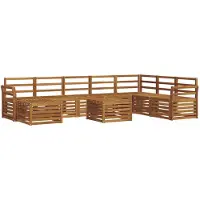 vidaXL Buiten bank set 9 st Naturel