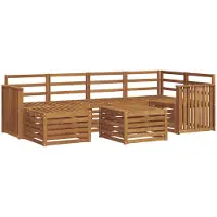 vidaXL Buiten bank set 7 st Naturel Polyester