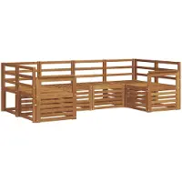 vidaXL Buiten bank set 6 st Naturel
