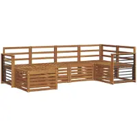 vidaXL Buiten bank set 6 st Naturel Polyester