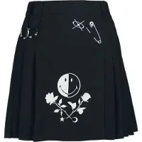 Hell Bunny - Gothic Minirok - Jayden Skirt - XS tot 3XL - voor Vrouwen - zwart - Maat XS