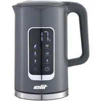 Elit Cooltouch waterkoker grijs - 1,7L- 2200W- dubbelwandig- met temperatuur regeling en warmhoud functie- veilig en snel.