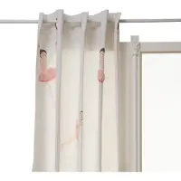 Atmosphera Kids Ballerina Gordijn 140x260cm - Kant en klaar met ringen - Gordijn raambekleding - Wit