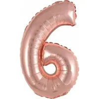Amscan Folieballon Cijfer 6 35 Cm Roze