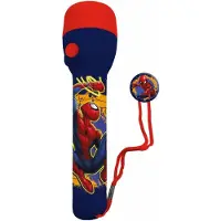 K-KIDS Marvel Spiderman kinder zaklamp/leeslamp - rood/blauw - kunststof - 16 x 4 cm