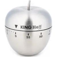 King Hoff Mechanische Keukenwekkers - RVS, 60 Minuten, Ø 63 x 72 mm, Draaibare Timer, Stijlvol en Duurzaam - Kookwekker -