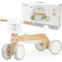 Polar B Houten Loopfiets IJsbeer – Houten Driewieler voor Baby’s (12+ mnd) – Stevige Fiets met Veiligheidssturing