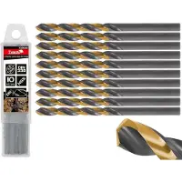 Usorteret Metaalboor - HSS 4,80 mm - TiN Coating - Zwart & Goud - 10 stuks
