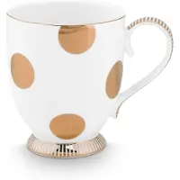 Pip studio Mok Dot Delight White-Gold 350 ml (Set van 2)
