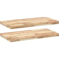 vidaXL Wandschappen 2 st zwevend 100x40x4 cm onbehandeld acaciahout