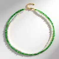 Cavill - Zilveren Ketting - 925 Sterling Zilver met Welo-opaal 28,007ct en Tsavoriet 37,852ct - Verstelbare Elegante Edelstenen Ketting