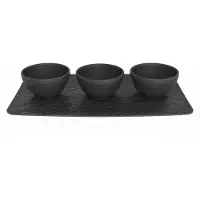 Villeroy & Boch Manufacture Rock Dipschaal Zwart Pak Van 4 - Serveerkommen Porselein Black - 10-4239-9023