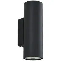 LINDBY Wandlamp Joffrey, dimbaar, zwart, Woon-/ Eetkamer, Aluminium, Modern, wandlamp