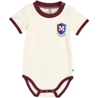 Müsli Rompertje/body ecru / blauw / wijnrood