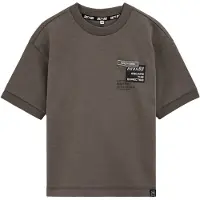 We fashion Shirt 'Salty Dog' donkergrijs / zwart / wit