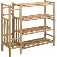 vidaXL Schoenrek 88 x 27 x 80 cm Bamboe Naturel