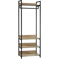 Happyment Staande Kapstok Hubert - Met schoenenrek - Vintage - XL Garderoberek - Kapstokhaak - Hout & metaal - 3 planken
