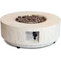 Happy Cocooning vuurtafel Estate rond 76 cm rond travertin