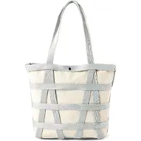 Tom Tailor DENIM Shopper 'Jada' lichtgrijs / offwhite