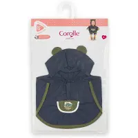 Corolle regenponcho poppenkostuum 36cm met capuchon en berenoortjes.