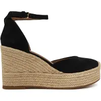 BOSS Espadrilles van suède met sleehak Maat 41