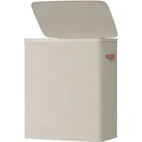 Songmics - Wasmand - Wasmand met 3 Vakken - 190 L Inhoud - Met Deksel en Handgrepen