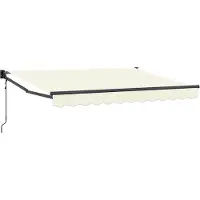 vidaXL Uitschuifbare zonnescherm, crème, 3,5 x 2 meter, polyester en metaal