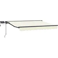 vidaXL Handbediende luifel met LED's Crème en Antraciet 3,5 x 2 m