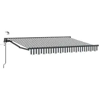 vidaXL - Elektrisch - Uitschuifbare - Zonneluifel - Antraciet - en - Wit - 3 - x - 2,5 - m