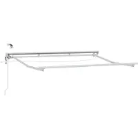 vidaXL Elektrische Zonnescherm Frame met LED's Wit 3,5 x 2,5 m