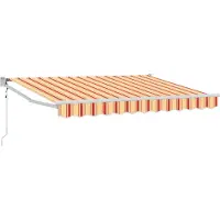 vidaXL Uitschuifbare luifel Geel, Oranje en Wit 3,5 x 2 m