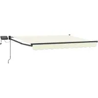 vidaXL Handbediende luifel met LED's Crème en Antraciet 3,5 x 2 m