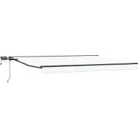 vidaXL - Handbediende - luifel - met - LED's - Wit - en - antracietkleurig - 4 - × - 3,5 - m