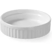 Super Merchant Porseleinen ramekin – geribbeld – thermoshockbestendig – ø100x25 mm – helder wit