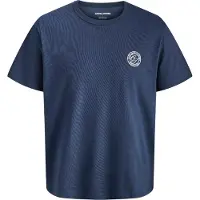 Jack & Jones JUNIOR T-shirt donkerblauw Jongens Katoen Ronde hals Printopdruk - maat 140