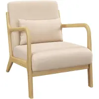 HOMCOM -Accent Chair-fluweel (100% polyester)-61x78x76cm-Beige
