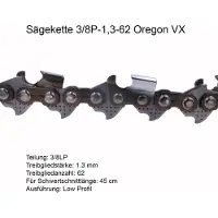 Oregon Zaagketting 62 schakels 1.3mm 3/8 halfhaakse beitel