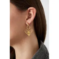 Yehwang oorbellen what's love - Goud kleur kleurig